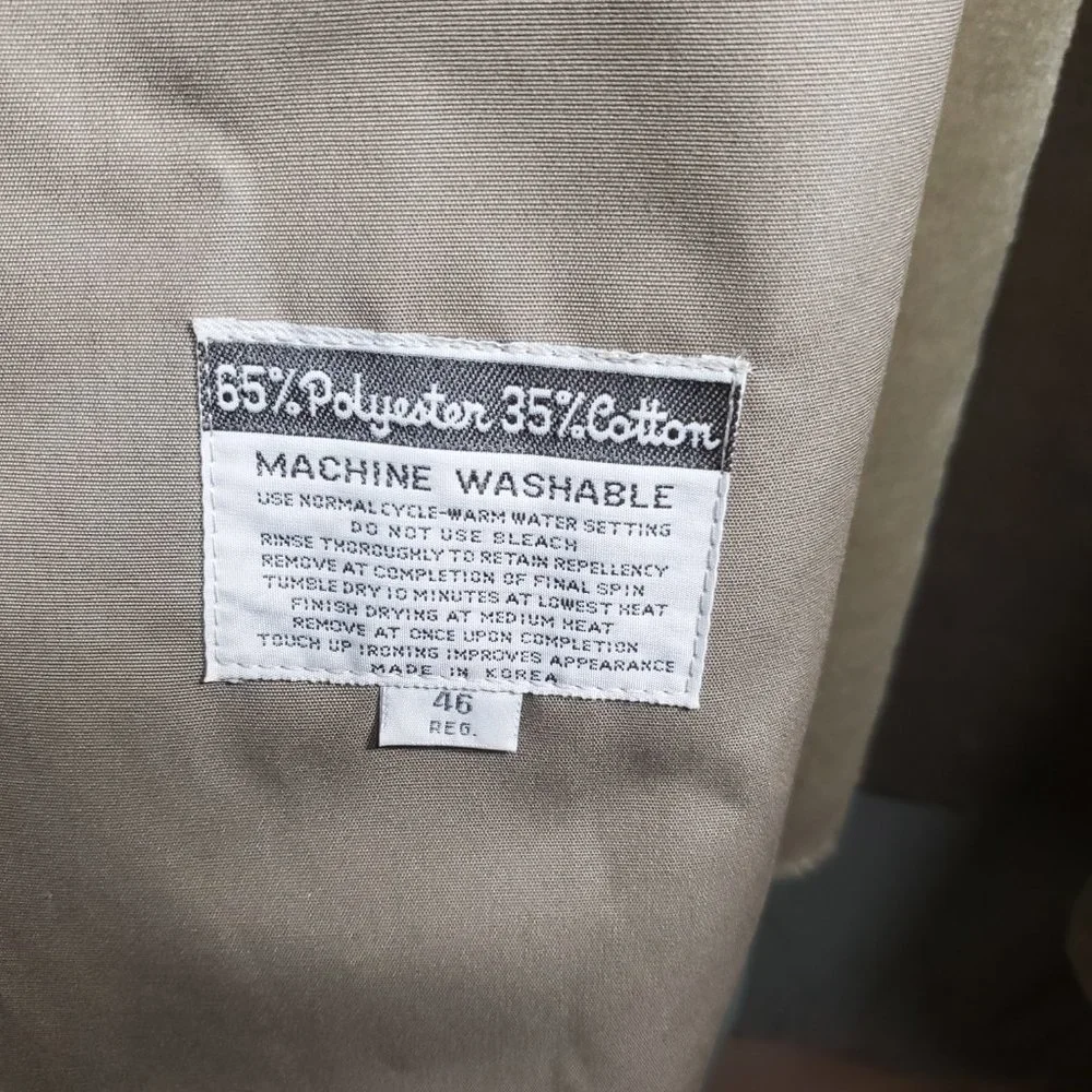 Vintage 80's Men's Beige Double Breasted Trench Coat - 46R - Misty Harbor - Like - Picture 8 of 14